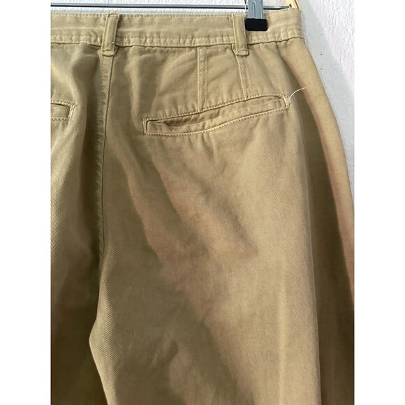 Free People Pants Women 4 Beige Khaki Chino Wide Leg High Rise Trousers Pleated - Picture 10 of 14